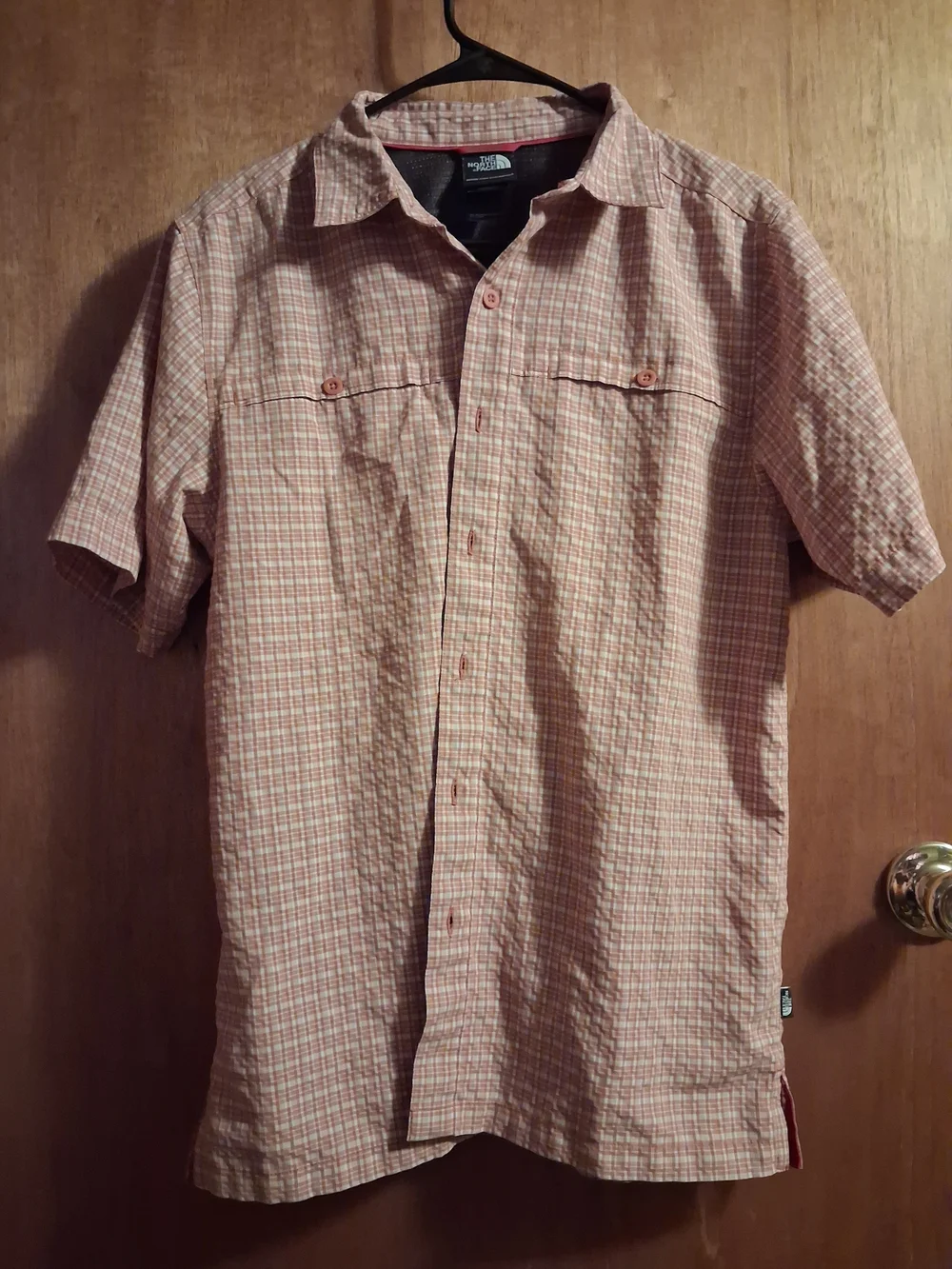The North Face Men's Short-Sleeve Plaid Button-Down Shirt - Peach